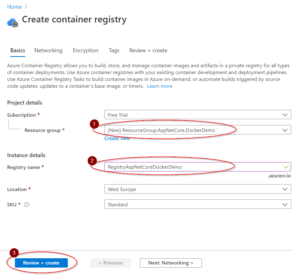 Azure Container Registry - Create