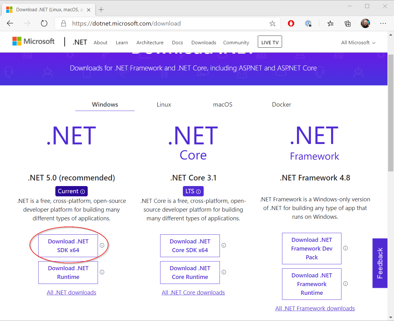 Download .NET 5